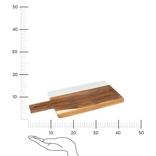 Krájecí prkénko Harmony z mramoru a akácie moderní na servírování a do kuchyně 42 cm