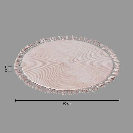 Kulatý boho koberec s třásněmi Atmosphera růžový 90 cm do ložnice nebo dětského pokoje