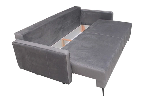 Rozkládací pohovka Arosa s funkcí spaní do obýváku, 2místná, sametová tmavě šedá Intesi