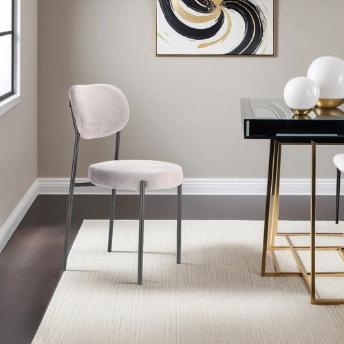 Čalouněná židle Camile Velvet šedá sametová do jídelny a obývacího pokoje glamour Intesi