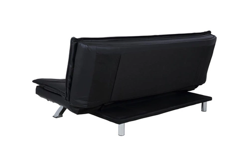 Rozkládací pohovka s funkcí spaní Faith 3místná černá ekokůže moderní do obýváku