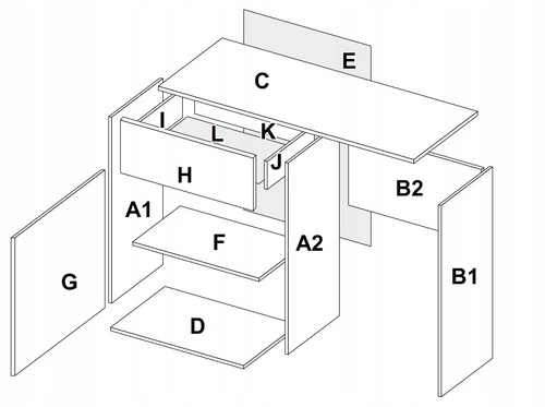 Psací stůl Lana moderní dub craft se zásuvkou industriální do kanceláře Intesi