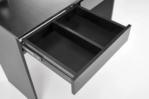 Toaletní stolek s LED zrcadlem Sybilla černý moderní glamour na líčení se zásuvkami do ložnice