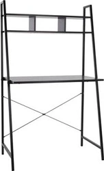 Psací stůl s nástavcem Milan černý loftový s policemi moderní do kanceláře a ložnice