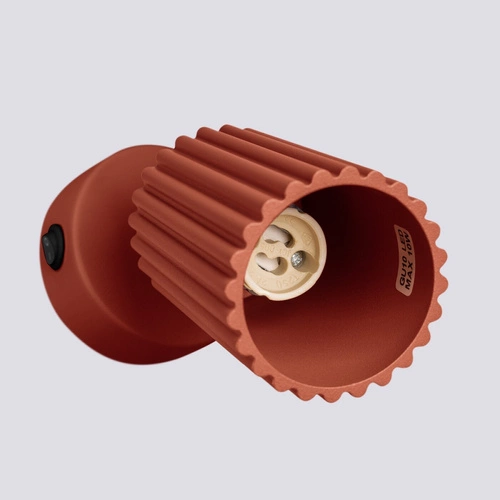 Nástěnné svítidlo Karbon okrově červené s vypínačem, hliník, otočné stínidlo, moderní do obýváku