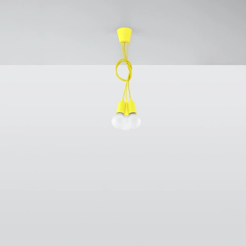 Závěsné svítidlo Diego žluté, nastavitelné, 3-bodové, do obýváku, kuchyně nebo nad ostrůvek