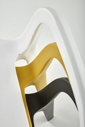 Bílá jídelní a zahradní židle Nadine z plastu, moderní, stohovatelná s područkami