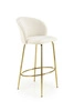 Barová židle Paloma krémová s opěrkou glamour na zlatých nohách do kuchyně a jídelny 75 cm