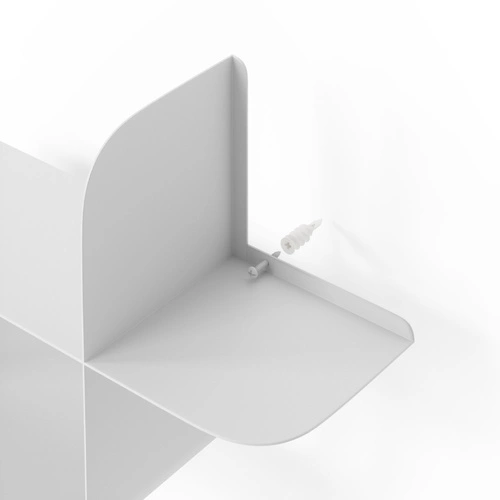 Sada 2 bílých nástěnných polic Montage Umbra moderních do obýváku na knihy