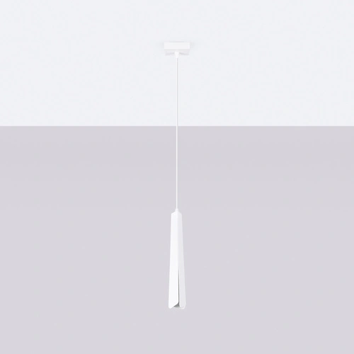 Závěsné svítidlo PRYSM 1 bílé moderní do obýváku a kuchyně ocelové jednoduché 120 cm