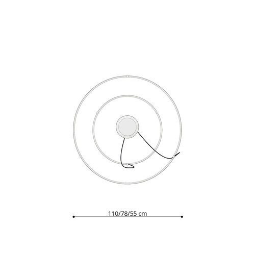 Moderní zlatý LED lustr RIO 2 do obýváku a jídelny 78 cm hliník Thoro