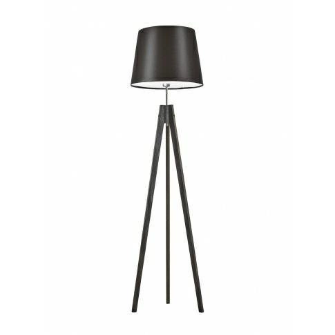 Stojací dřevěná lampa na trojnožce Aruba hnědá s textilním stínidlem do obýváku a ložnice LYSNE