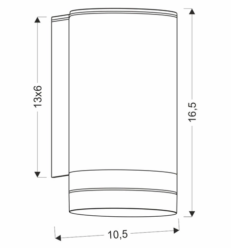 Venkovní nástěnné svítidlo Senecio fasádní trubka+kroužek 10,5x16,5cm černé 1x35W GU10 IP44
