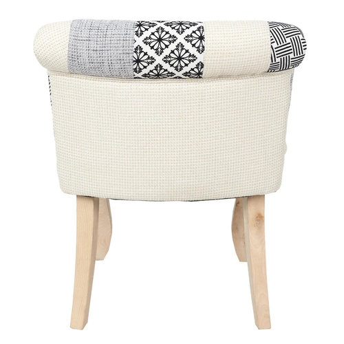 Jídelní židle Eleonora Intesi čalouněná patchwork šedá skandinávský styl s dřevěnými nohami