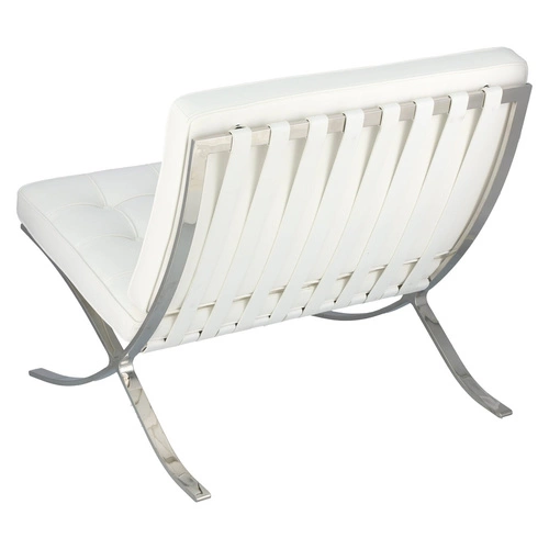 Relaxační křeslo BA1 inspirované Barcelona do obýváku bílá ekokůže moderní glamour