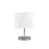 Noční lampička do ložnice PASADENA moderní bílá s látkovým stínidlem LYSNE na stolek 30 cm