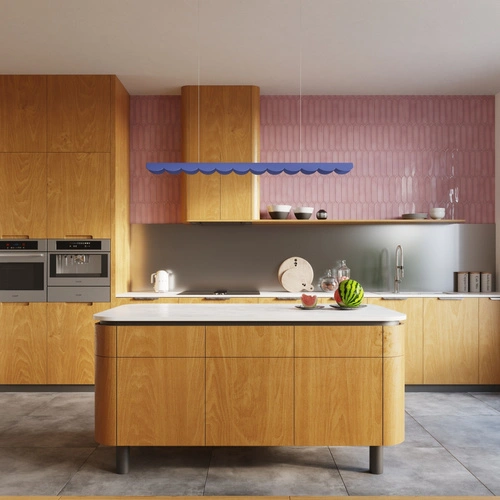 Závěsné svítidlo BISCUIT 100 meruňkové LED nad jídelní stůl