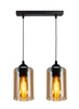 Závěsná lampa Bistro černá 2x40W E27 stínítko hnědé