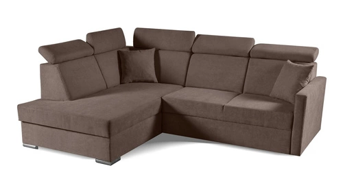 Rohová sedací souprava s rozkladem Mils XL levá hnědá do obýváku moderní s úložným prostorem