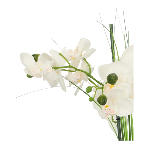 Umělá orchidej Atmosphera bílá moderní do obýváku 53 cm jako živá v květináči