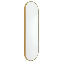 Oválné zrcadlo Camomille zlaté závěsné do koupelny a ložnice ve zlatém rámu 100x30 cm
