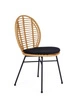 Ratanová jídelní židle Rotin boho na černé ocelové podnoži do jídelny a obýváku Intesi