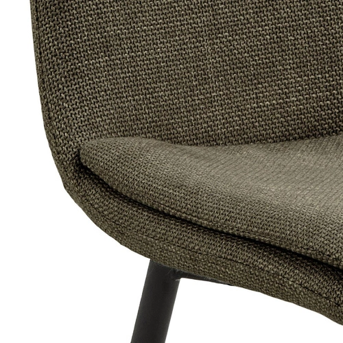 Čalouněná jídelní židle Becca Actona olivová moderní s černými nohami