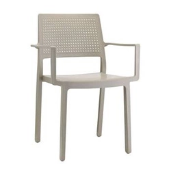Zahradní židle Emi SCAB Design béžová plastová stohovatelná s područkami snadné čištění