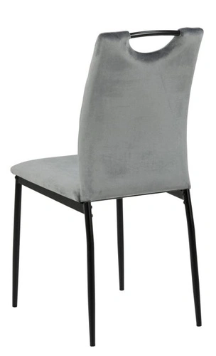 Actona Dia šedá sametová jídelní židle moderní na černých nohách