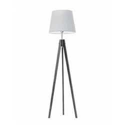 Stojací lampa do obýváku Aruba Lysne moderní dřevěný trojnožka světlý šedý stínidlo 149 cm