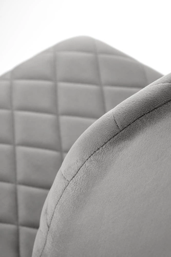 Jídelní židle Uferyn Intesi čalouněná samet šedá moderní prošívaná černé nohy