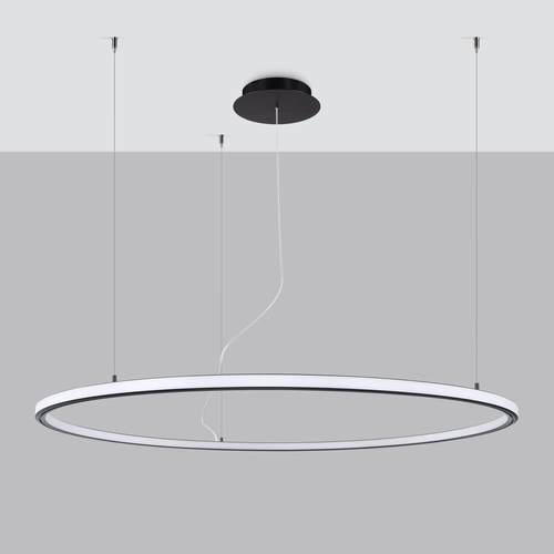 LED lustr RISA 120 černý moderní do obýváku a jídelny rozptýlené světlo