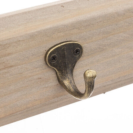 Nástěnný věšák do předsíně Feeric Christmas dřevěná lyže s 6 háčky přírodní