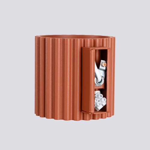 Stropní svítidlo kulaté AURA červené moderní minimalistické do obýváku a kuchyně hliník