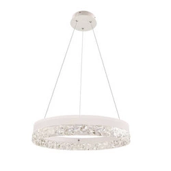 Závěsné LED svítidlo FROZI křišťálové bílé do obýváku a jídelny 50 cm CANDELLUX