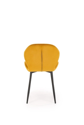 Čalouněná sametová židle Griviza Intesi hořčicová moderní do jídelny a obývacího pokoje