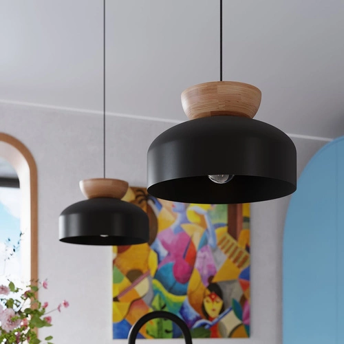 Závěsné svítidlo MARION černé skandinávské kulaté do kuchyně a jídelny nastavitelné