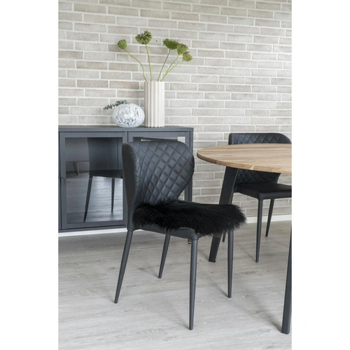 Černý chlupatý polštář na židli 40x40 klasický do obýváku House Nordic