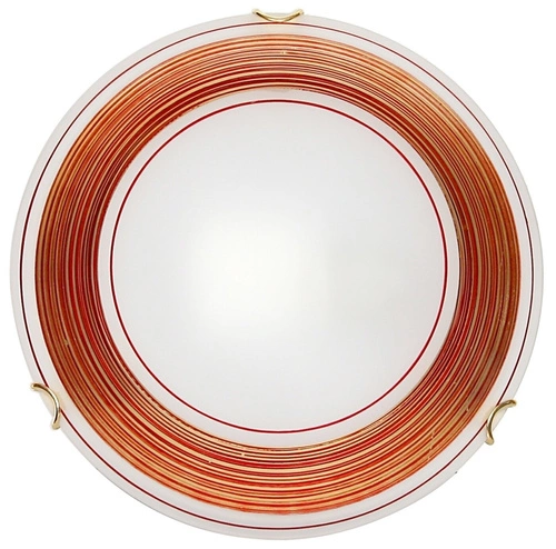 Stropní skleněné svítidlo Izis kulaté červeno-zlaté 30 cm klasické do obýváku a ložnice