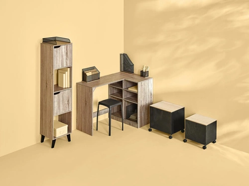 Moderní dřevěná knihovna Ceda s 2 skříňkami a policemi do obýváku 146,5 cm 5five