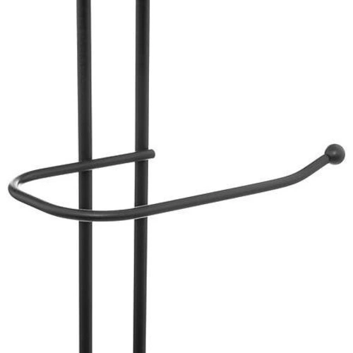 Černý stojan na toaletní papír Mayaj 5five kovový moderní s poličkou do koupelny 73 cm