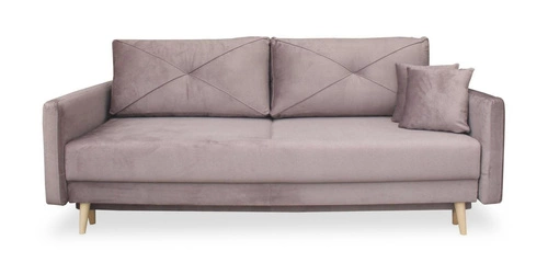 Rozkládací pohovka s úložným prostorem Saxo růžová skandinávský styl na spaní do obýváku Intesi