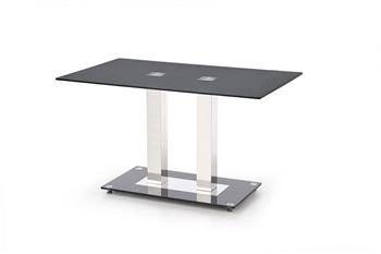 Jídelní stůl glamour Walter černý skleněný s jednou nohou 130x80 cm Intesi