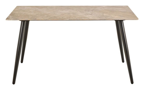 Jídelní stůl Wicklow 140x80 moderní béžový keramika na černých nohách Actona
