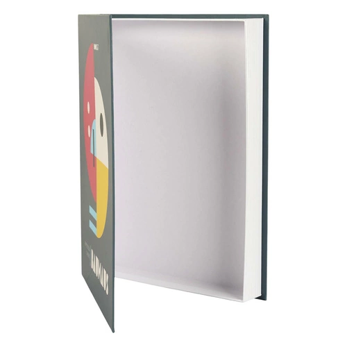 Šedá dekorační krabice ve tvaru knihy Intesi z kartonu moderní do obýváku a ložnice