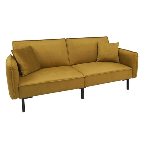 Rozkládací pohovka Giulia žlutá s funkcí spaní do obýváku, skandinávská, kompaktní Intesi