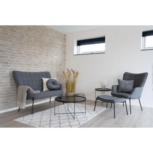 Kulatý konferenční stolek Venezia 70 cm černý skleněný moderní do obýváku Intesi