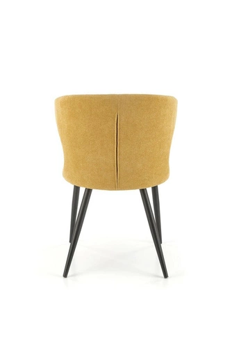 Čalouněná jídelní židle Odile Intesi hořčicová moderní na černých nohách