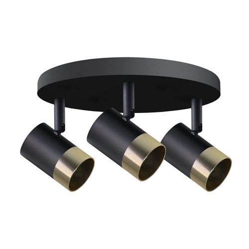 Stropní svítidlo Tobi černé zlaté moderní kovové 3xGU10 do obýváku a jídelny