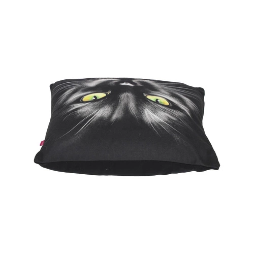 NERO sametový dekorační polštář s potiskem kočky 40x40 cm do obýváku Intesi